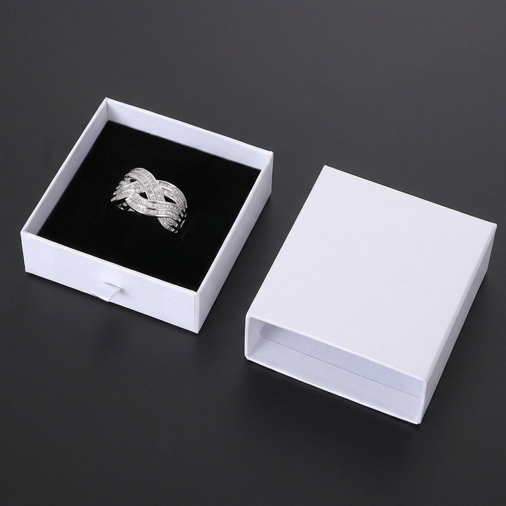 Wave Cross Zirconia Ring