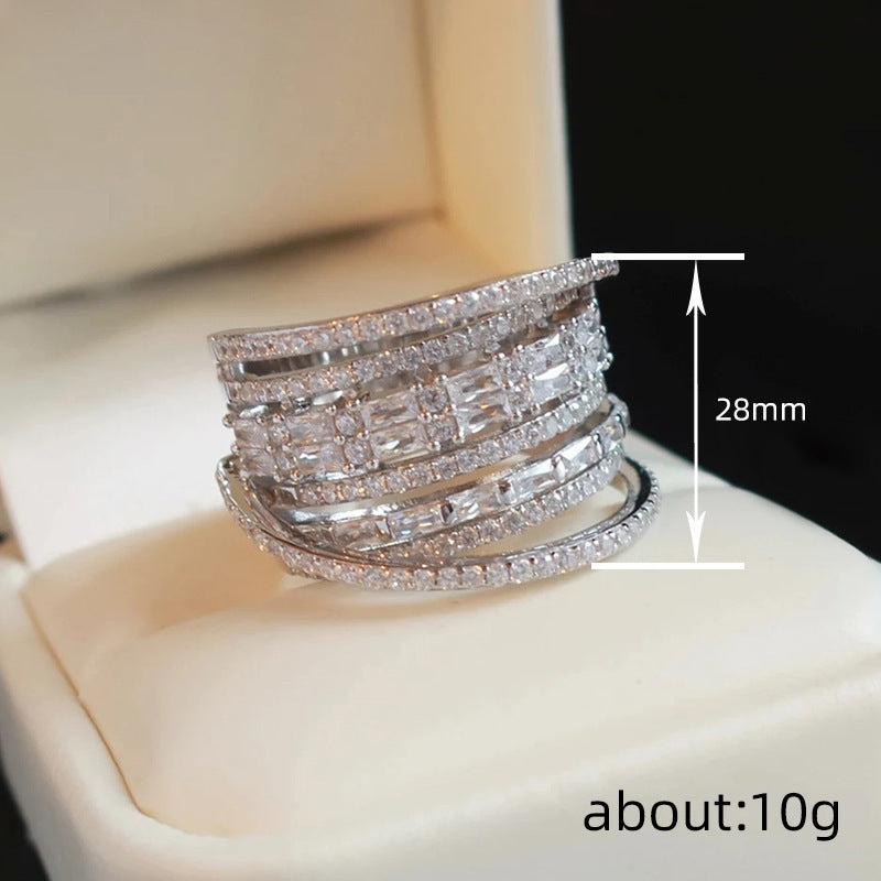 EXQUISITE MULTI-LAYER SILVER RING