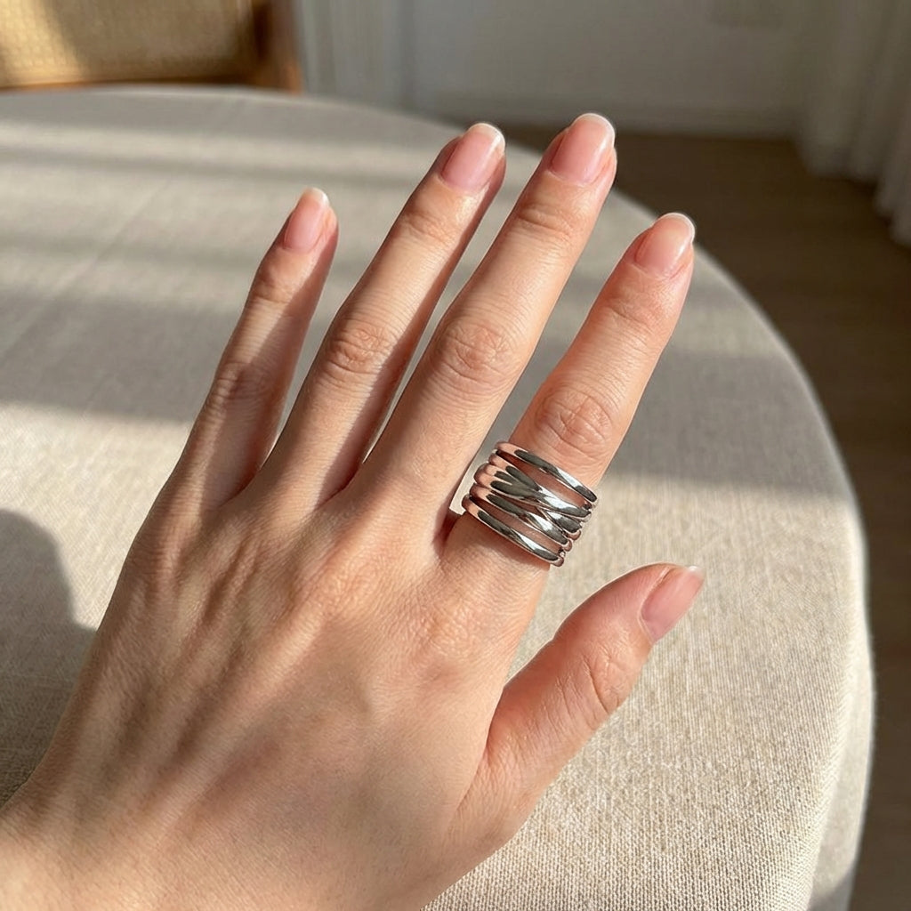 Vintage Layered Silver Ring