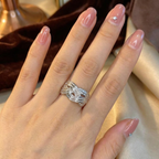 Wave Cross Zirconia Ring