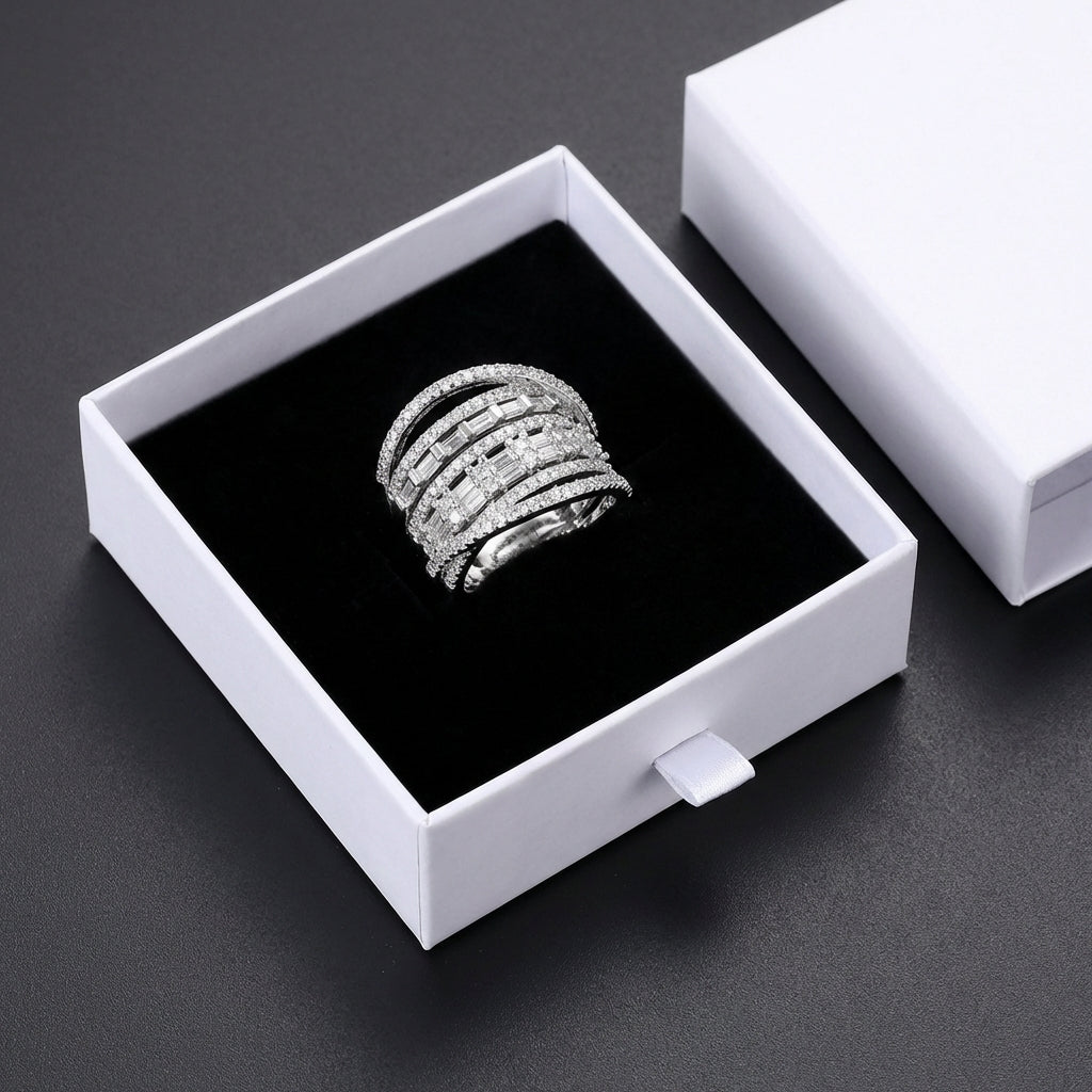 EXQUISITE MULTI-LAYER SILVER RING