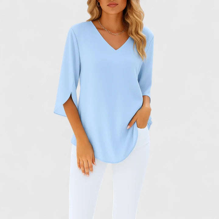 Violetta™ | Sophisticated V-Neck Blouse