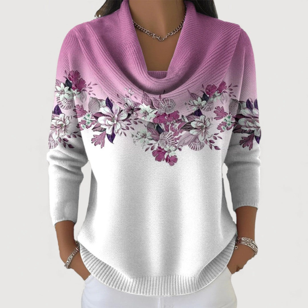 Alora – Floral Jumper with Soft Neckline