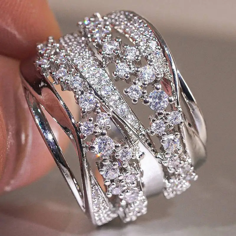 Luxury Crystal Layer Ring