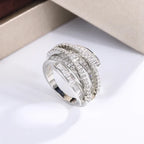 Adjustable Silver Zircon Ring