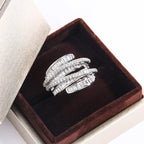 Adjustable Silver Zircon Ring