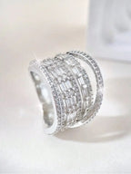 EXQUISITE MULTI-LAYER SILVER RING