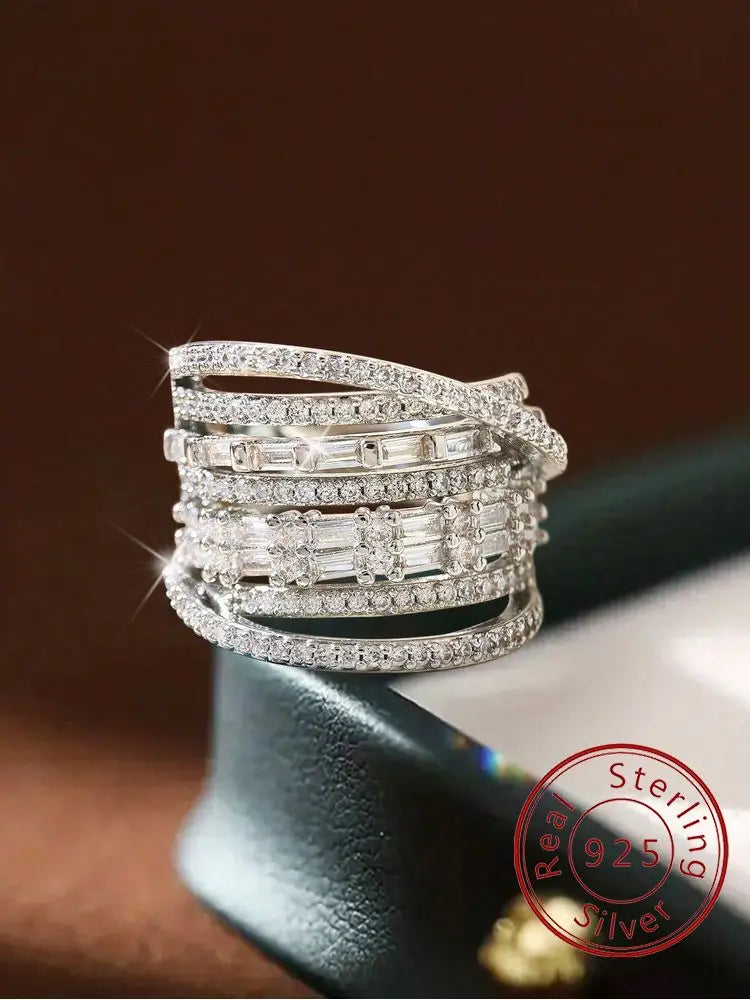 EXQUISITE MULTI-LAYER SILVER RING