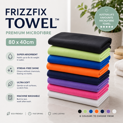 FrizzFix Towel Premium Microfibre all colors 80x40cm